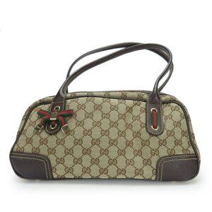 GUCCI Authentic Brown Leather Boston Bag